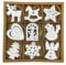 DARO DEKO Holz Dekohänger 6 x 7cm Mix 54 Stück Anhänger Weihnachtsbaum Christbaumschmuck weiß
