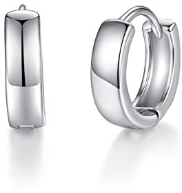 Daesar Damen Creolen Ohringe, Ohrringe Silber Vergoldet Poliert Hoop Hochzeit Frauen Ohrringe Modeschmuck