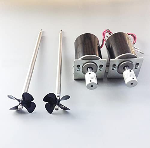 KBREE RC Futterboot Motor mit 4mm Antriebswelle 4 Flügel Propeller Set 12V Permanentmagnet DC Motorteile für Köder/Fischerboot Ersatzteile (Farbe : 1x Reverse Set) (Color : 1 Pair)