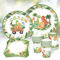 Dinosaur Party Tableware Set - 96 Pieces Dinosaur Party Plates Cups And Napkins Green Paper Plates Dinner Plates For Dinosaur Party Supplies Jungle Safari Dinosaur Birthday Party Decoration For Kids