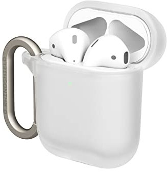 RHINOSHIELD AirPods Case mit Karabiner kompatibel mit Apple [AirPods Series 2/1] | Fallschutz in Militärqualität, Kratzfest, kabelloses Aufladen - [Salbeigrün, Standard Set]