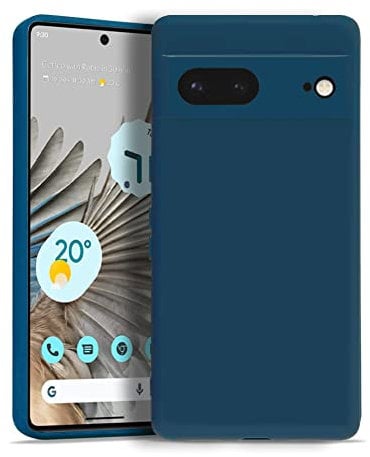 KRUSKY Liquid Silicone Case for Google Pixel 7 5G 6.3'', Soft Gel Rubber Anti-scratch Shockproof Slim Full Body Protection Phone Case Cover Compatible with Google Pixel 7 (2022)(Blue)