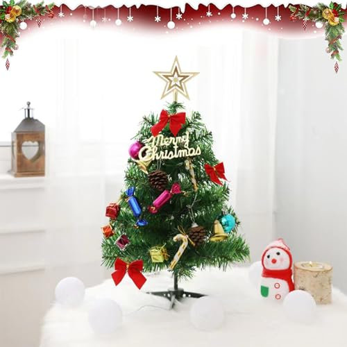 YUTONGFU albero di natale 60cm,albero di natale artificiale,ddobbi natalizi,addobbi per alberi di Natale(1 pacchetto),natale,Mini albero di Natale per tavolo da pranzo
