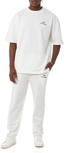 Redbridge Herren Basic Jogginganzug Tracksuit Set T-Shirt & Hose Ecru M