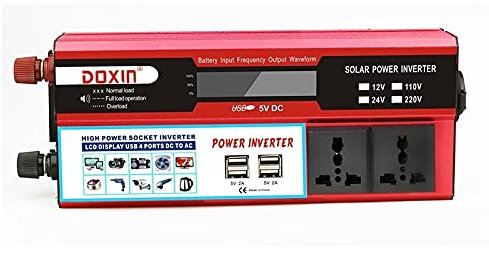 Inversor,Inversor Onda Pura Adversores de Coches Peak 6000W Modified Sine Onde Power DC 12 / 24V a AC 220V Transformador de Voltaje Convertidor de Carga (Color : DC 24V To AC 220V)