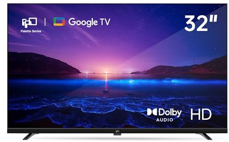 FPD Smart Google TV HD 720p with Google Play and Google Cast Built-in, HDR 10, Dolby Audio, Voice Remote, Stream Live TV, 32 inch (Palette-Series, CG32-P3, 2025 Model)