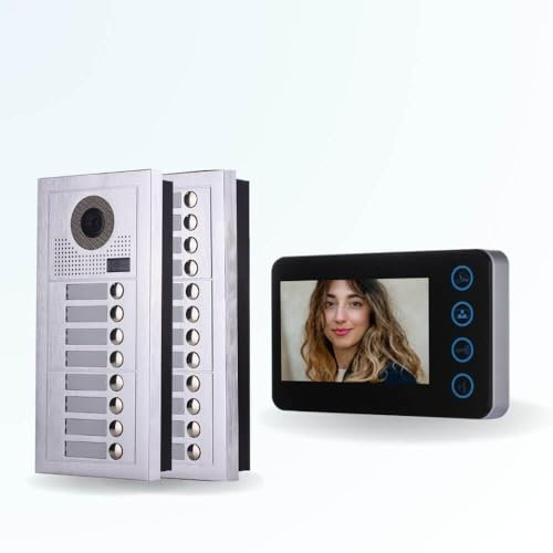BT Security Portier interphone vidéo Modern 2 Fils - 32 Appartements - 32 écrans Noirs
