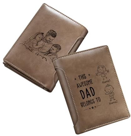 Personalisierte Herren Geldbörse Mit Foto Namen Text Gravur Geburtstagsgeschenk Für Vater Ehemann Individuell Anpassbar Geldbeutel
