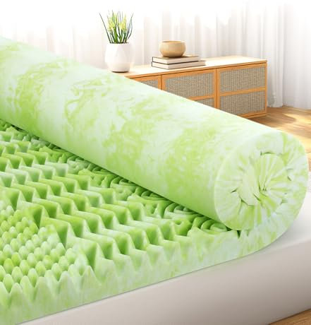 Egg Crate Mattress Topper Twin, 7-Zone Twin Mattress Topper for Back Pain, Gel Cooling Egg Crate Foam Pad, 3 Inch Memory Foam Topper, Slow-Rebound Bed Topper, Pressure Relieving Mattress Pad