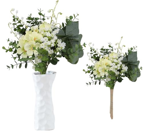 astylishome Artificial Flowers for Outdoor Orchid Real Touch Fake Orchids Plant Faux Flower for Home Office Kitchen Bathroom Bedroom Table Decoration Height 40 CM 1814