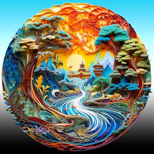 HUADADA Puzzle 1024 Teile für Erwachsene und Kinder, Impossible Game, Puzzles-Geschenk, Clevere Rätsel, Puzzles Farbenfrohes, Puzzle mit Wunderland-Motiv