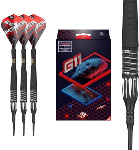 Target Darts Phil Taylor Gen 11 Power 9-Five Softdarts, 95% Tungsten Raw Power G11, 20G | Generation 11 Phil Taylor Darts, Spieler Edition Dart Set mit Pixel Tips, Softdarts für E-Dart