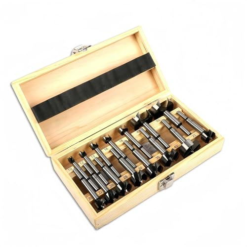 Forstnerbohrer Set 15tlg Holzbohrer Set - 10-50mm Topfbohrer Holz 40mm Forsterbohrerset Professionelles Forstner Bohrer Forstnerbohre Drill Bit für Holz Bohrenh