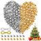 Amentalove 140 Stück Glöckchen zum Basteln, 14mm Kleine Glöckchen zum Basteln, Mini Glöckchen, Gold Silber Metallglöckchen mit 4m Schlüsselband,Glöckchen für DIY Weihnachten Dekoration Katzenspielzeug