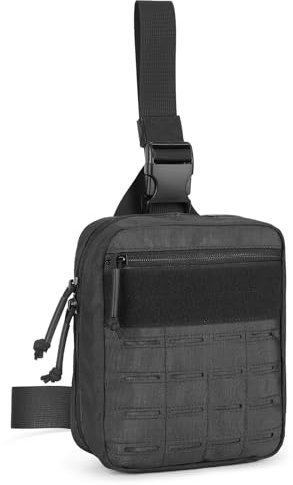 Huntvp Militär Beintasche Motorrad Taktische Oberschenkeltasche MOLLE Hüfttasche Herren Tactical Leg Bag Bein Taschen Wasserabweisend Gürteltasche für Sport Wandern Outdoor,Typ-11 Schwarz