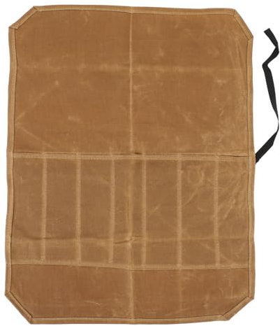 Knife Roll, Heavy Duty Knife Bag Waxed Canvas Knife Case for Kitchen Tools Chef Knife Bag Water Resistant, Portable Knife Roll Bag for Chefs Culinary Traveling Camping (Khaki)