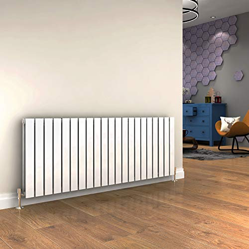 ELEGANT 600 x 1594 mm White Horizontal Column Designer Radiator Double Flat Panel Modern Central Heating Panels Bathroom Radiators