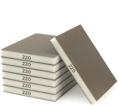 STEBRUAM 6 Pieces Sanding Sponges, 220 Grits Specifications Sanding Pads for DIY sanding tools,metal polishing,wood polishing, car polishing