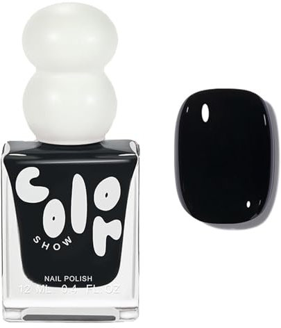 Black Nail Polish - Black Nail Varnish Quick Dry & Long Lasting - HIgh Glossy Water-Based Pure Color Nail Polish - Chip Resistant No Needed Curing black Gel for Women DIY Manicure