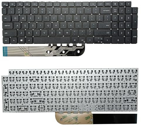 Teclado negro sin retroiluminación compatible con Dell Inspiron 15 3510 3511 3515 5510 5515 5515 5518, teclado Inspiron 16 7610