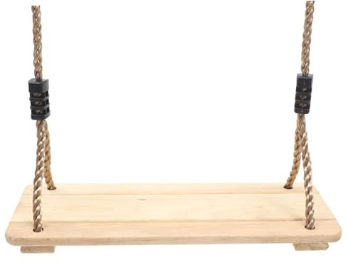 Yardwe Outdoor Wooden Swing for Comfortable Hanging Chair for Garden Indoor Use Easy to Clean Install for Playtime Fun