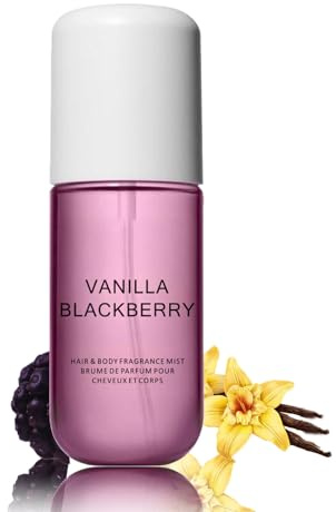 Vanille Blackberry Parfüm, Reisegröße Vanille Bodyspray für Haut & Haar mit Blackberry Extrakt, Erfrischendes Körperspray für Frauen, Langanhaltender Eau de Parfum