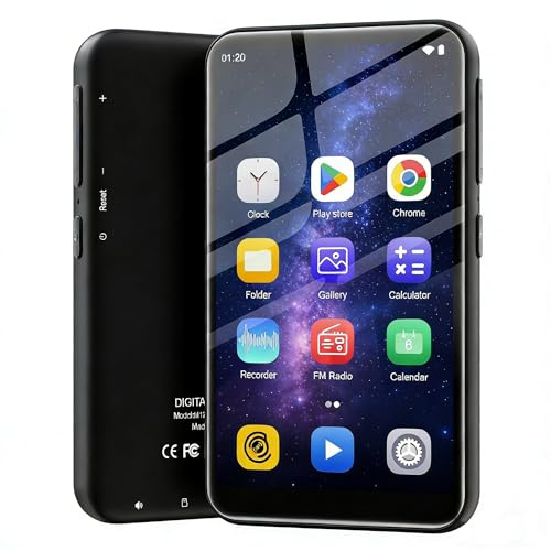 160GB MP3 Player mit Bluetooth und WLAN, Android 13 MP3 Player Spotify, 4,02 Zoll Touchscreen MP4 Player mit Lautsprecher, Play Store, UKW-Radio, Amazon Music, Deezer, auf bis zu 512GB erweiterbar