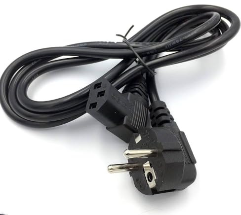 1.5M/5FT C13 IEC Kettle 90 Right Angle Degree to European 2 pin Round AC EU Plug Power Cable Lead Cord PC 150CM