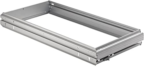 HETTICH 9007214 Systema Top 2000 Hängeregistratur-Rahmen (Schubladenrahmen) für Schrankwände, 800 x 400 mm 2X A4, Stahl Aluminium-Effekt, Silber