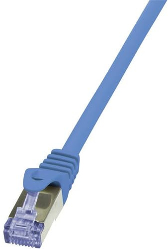 LogiLink CQ3026S Cat.6A 10G S/FTP PIMF PrimeLine Patch Cable, 0.50 Meter Length, Blue, Blue, 0.5 Meter Length