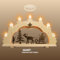 WEIGLA - Schwibbogen original Erzgebirge I Lichterbogen Weihnachten I Motiv Weihnachtsmann auf Schlitten Rustikal I 7 Lampenkerzen + 1 Ersatzlampe I 7 x 34 V, 3 W, E10 I beleuchtete Weihnachtsdeko