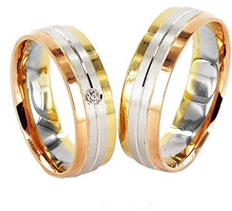 JC TRAURINGE 333er EHERINGE 8 KARAT GELBGOLD, ROTGOLD & WEIßGOLD J916