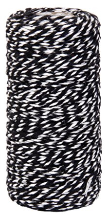 100m Wickeln Geschenk Baumwollseil Band Schnur Seil Schnur String Schwarz, Weiss