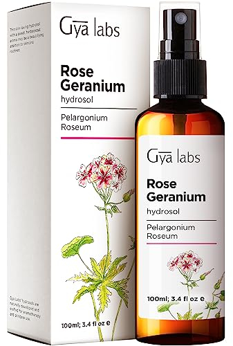 Gya Labs Rose Geranium Hydrosol für Hautpflege und frische Atmosphäre - Gesichtsnebel Spray für Haut & Selbstpflege - Natürliches ätherisches Öl Spray und Körpernebel - 100ml