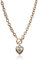 GUESS Womens Pave Framed Heart Toggle Necklace with 4 G Logo Silver/Gold/Crystal One Size
