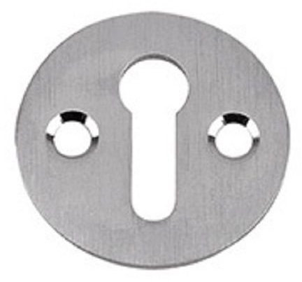 Carlisle Brass Victorian Standard Profile Keyhole OPEN Lock Cover Plate Escutcheon 32mm + Screws (Satin Chrome)