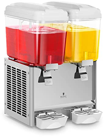 Royal Catering Juice Dispenser Cold Drink Beverage Dispenser with Tap RCSD-36C (2 x 18 L, 280 W, Temperature Range 7-12 °C, Energy-Saver and Cost-efficient, Duty Cycle 8-12 h)