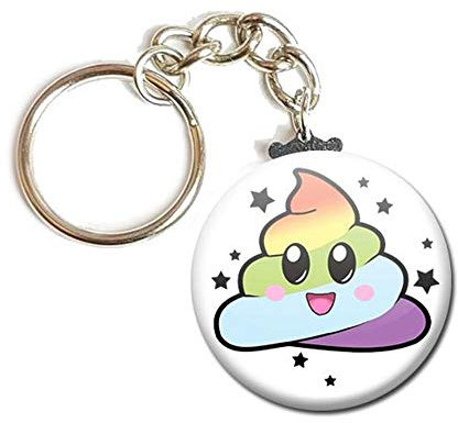 Porte Clés Chaînette 3,8 centimètres Unicorn Poop Idée Cadeau Accessoire Humour Licorne Pipi Caca Arc en Ciel Kawaii