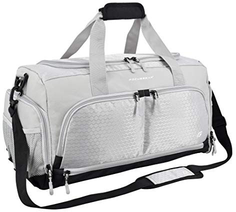 Ultimate Gym Bag 2.0: Der strapazierfähige Crowdsource-Duffel Bag mit 10 optimalen Fächern inklusive wasserabweisender Tasche, Silber, Medium (20)