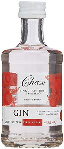 Chase Distillery Pink Grapefruit And Pomelo Gin | 40% Vol | 5cl | Zippy & Zesty | Subtle Hints Of Juniper & Lime Zest | Gin Miniature | Recommended With Tonic & In Cocktails