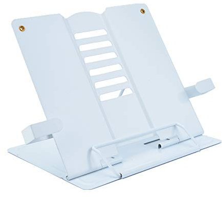 Citmage Schreibtisch Buchständer Dokumentenhalter Schwerlast Metall Leseständer für Buch Zeitschriften Menü Sprache mit 6 verstellbaren Positionen (Upgrade Edition Weiß)