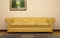 JVmoebel Design Chesterfield Sofa 3-Sitzer Gelb Couch Polster Leder Sofas Wohnzimmer Neu