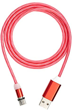 System-S USB 3.1 leuchtendes Kabel 1m Typ C Stecker zu 2.0 Typ A Stecker austauschbar Rot