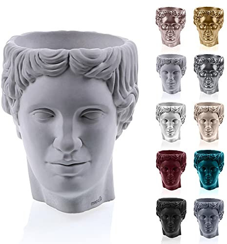 CONCRETTE Maceta de hormigón Hermes | Diámetro de 12 cm | No Color | Maceta de Cemento | Hecho a Mano en la UE