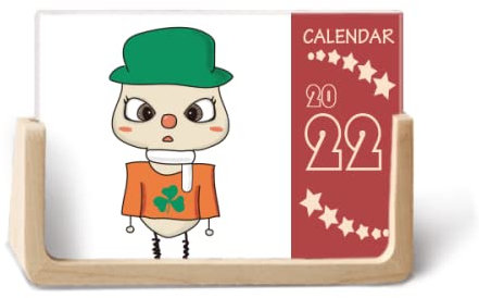 Irland-Flagge, Kleeblatt-Flagge, UU 2022, Tischkalender, Planer, 12 Monate