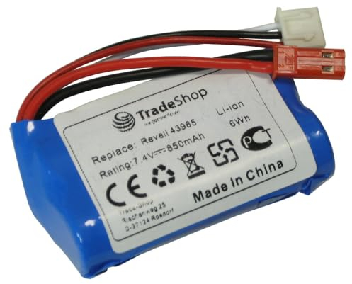 Trade-Shop Li-Ion Akku 7,4V 850mAh kompatibel mit Revell Control 23978 Sky Spider XinXun UFO X30 V Intruder Jamara Flyscout Quadrocopter ersetzt 43965