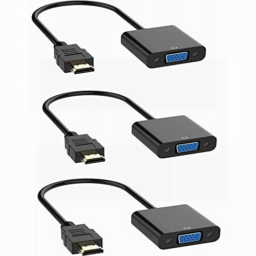 BLKing HDMI to VGA,1080P HDMI Male to VGA Female Adapter for Computer, Desktop, Laptop, PC, Monitor, Projector, HDTV, Chromebook, Raspberry Pi, Roku, Xbox and More 3pcs