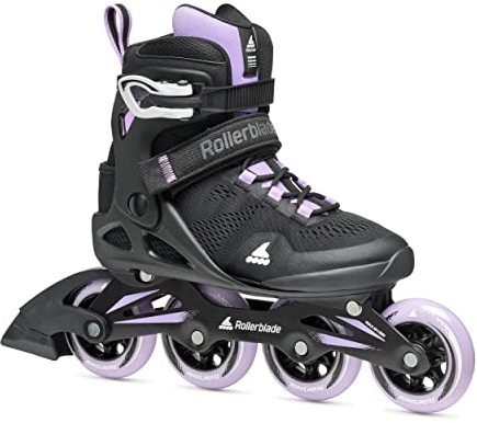 Rollerblade Macroblade 84 Damen Erwachsene Fitness Inline Skate Black & Lavender Performance Inline Skates