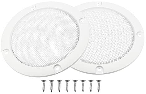 X AUTOHAUX 2 Pcs 3 Car Metal Speaker Cover with 8 Screws White