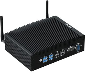 FANPEEC Fanless Mini PC Industriale Core i3-6157U, 8 GB RAM 256 GB SSD, Computer Industriale, 2 x HD, WiFi 5, BT 4.2, 8 x USB, 2 x Ethernet Ports, Mini PC senza Ventole Win 10 Pro